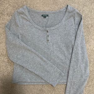 Gray long sleeve crop shirt - Wild Fable - Size XL